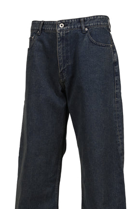 BACK SIDE BLUE TINTED JEANS / TWO TONE BLU
