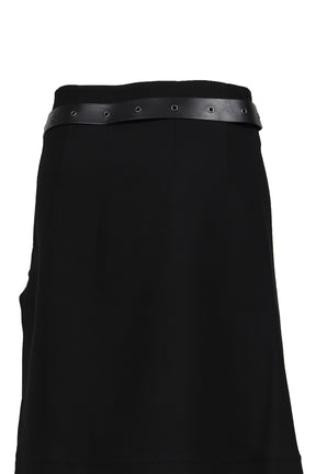 GRAPHIC WRAP SKIRT w/ GARTER BELT / BLK
