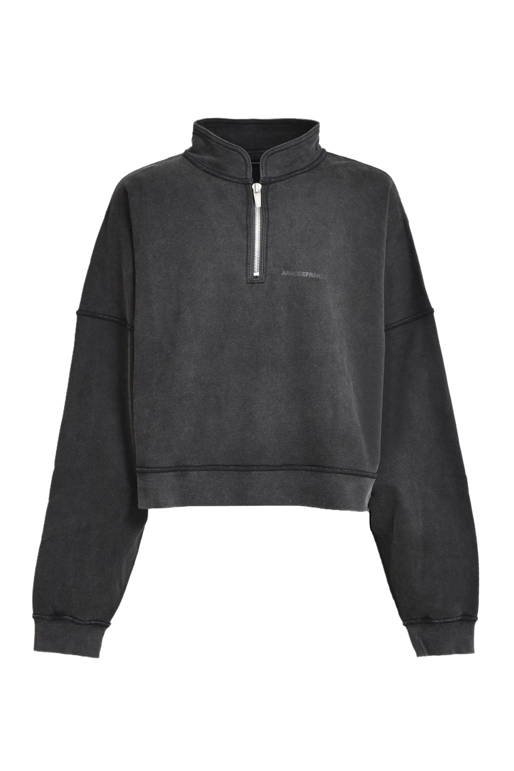 HALF ZIP MOCK NECK SWEATER / BLK