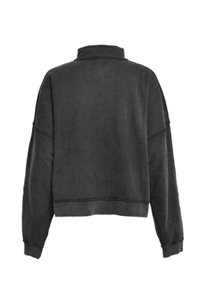 HALF ZIP MOCK NECK SWEATER / BLK