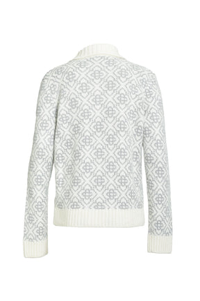 SILVER MONOGRAM ZIP UP / MOHAIR MIX