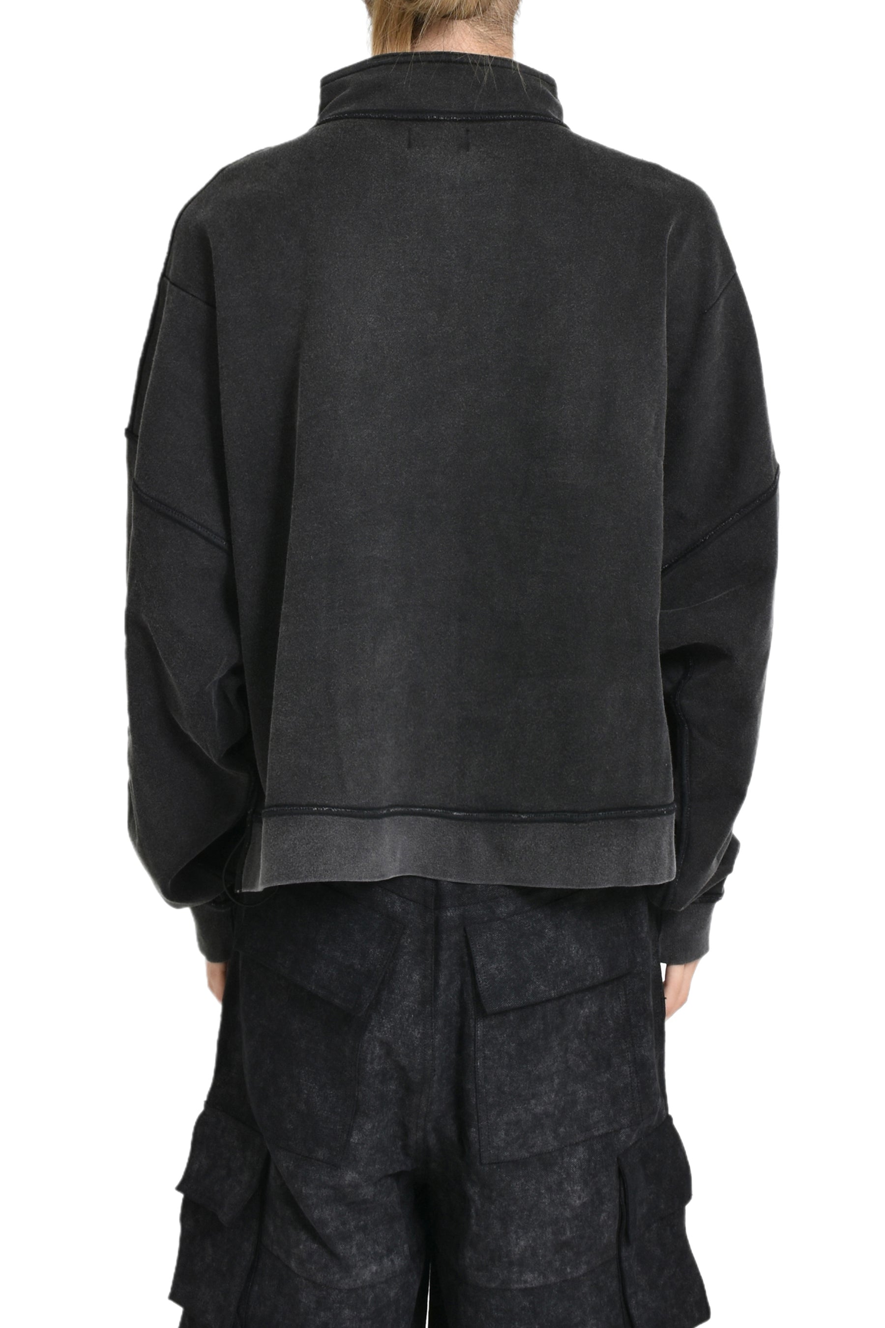 HALF ZIP MOCK NECK SWEATER / BLK