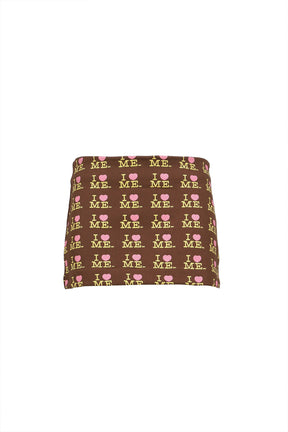 I HEART ME MINI SKIRT / CHOCO