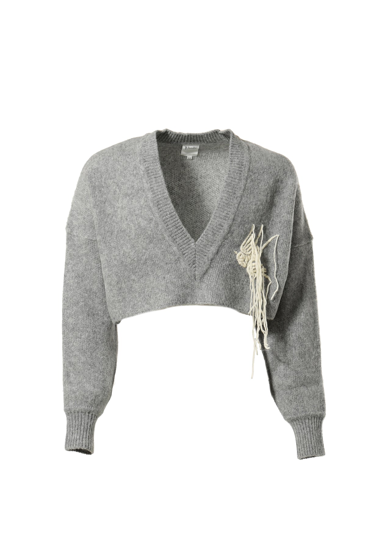 SWALLOW EMB SWEATER / GRY
