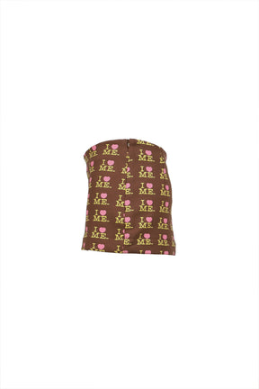 I HEART ME MINI SKIRT / CHOCO