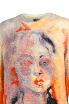 WATERCOLOR FACE MOHAIR SWEATER / MULTI