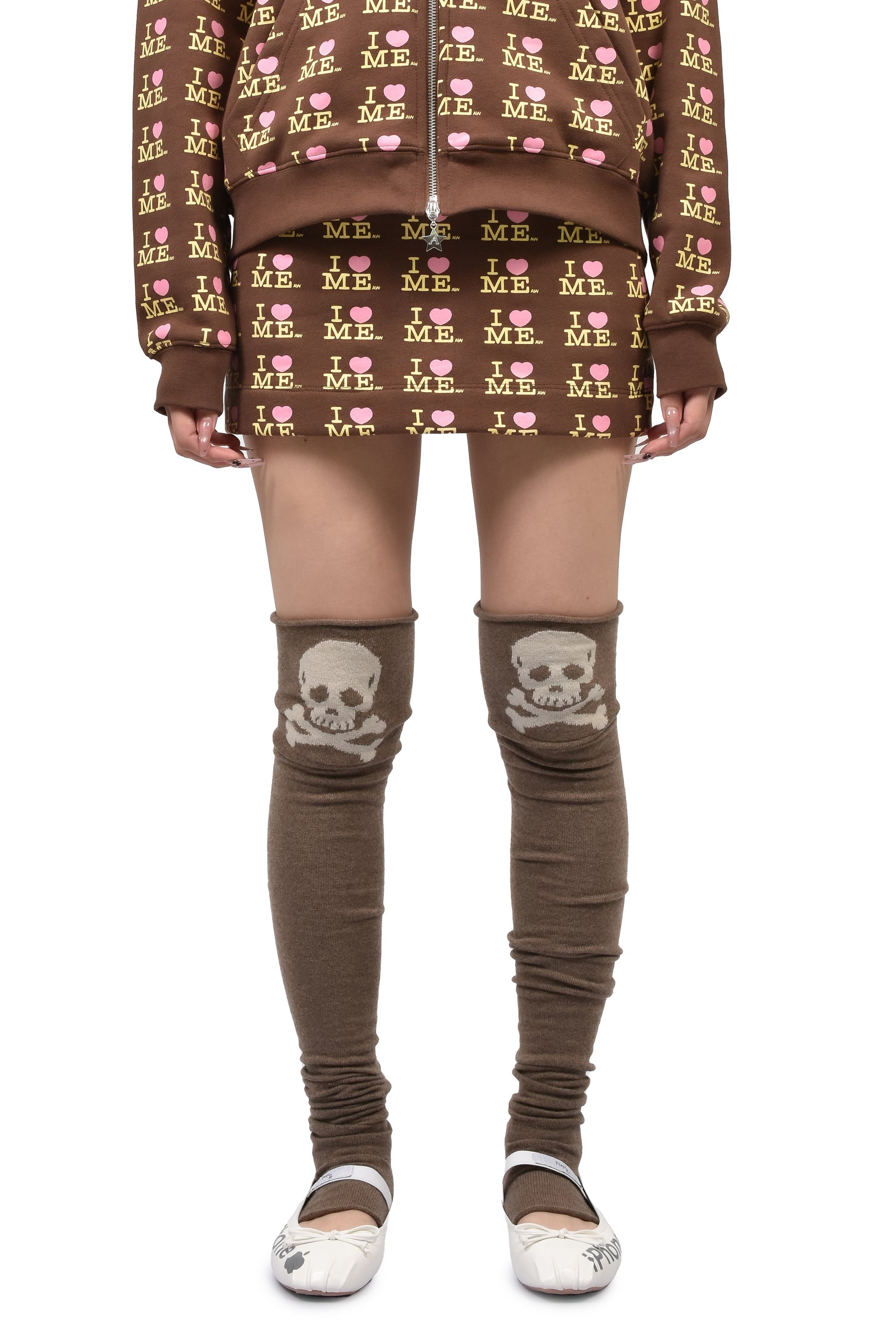 I HEART ME MINI SKIRT / CHOCO