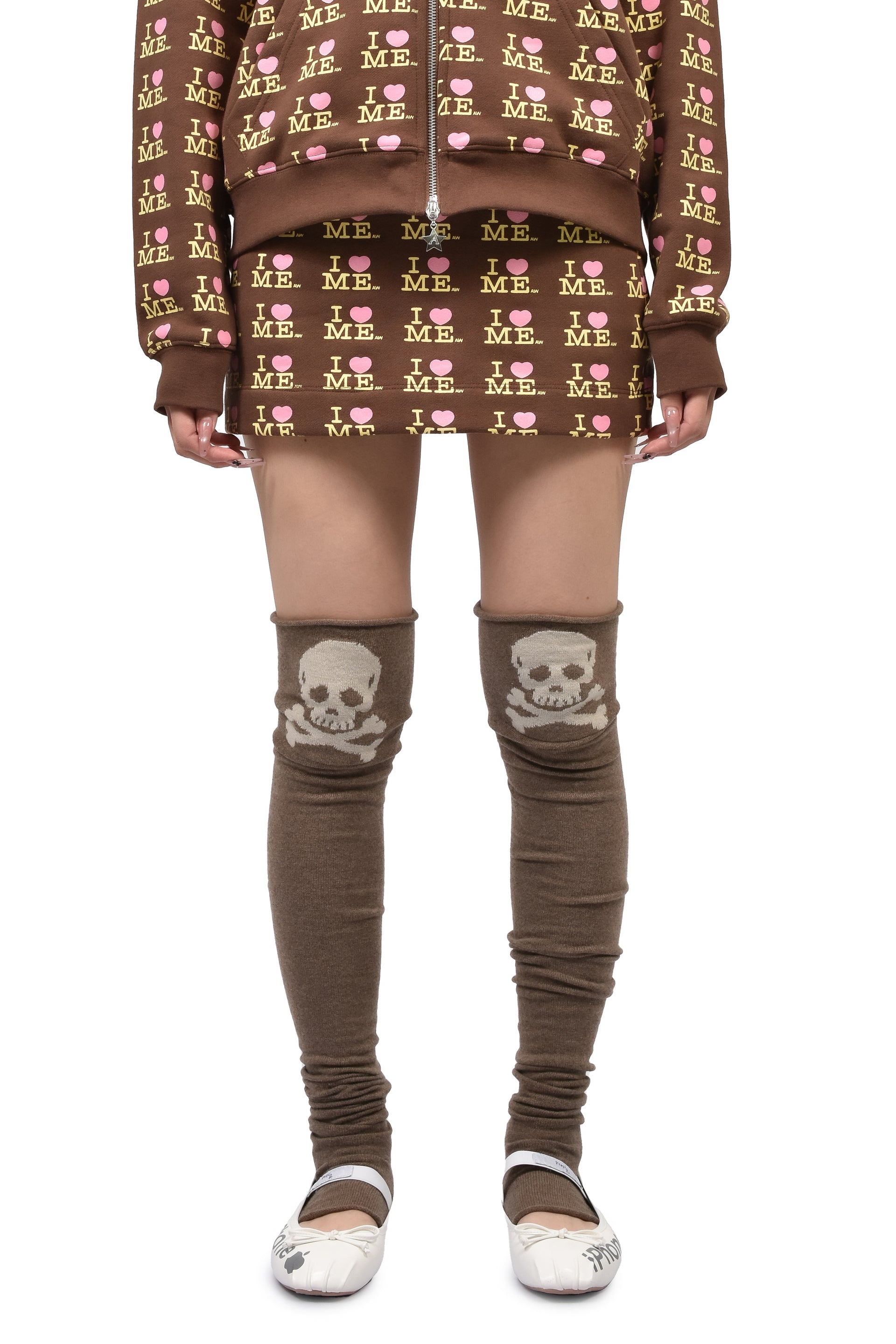 I HEART ME MINI SKIRT / CHOCO