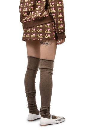 I HEART ME MINI SKIRT / CHOCO