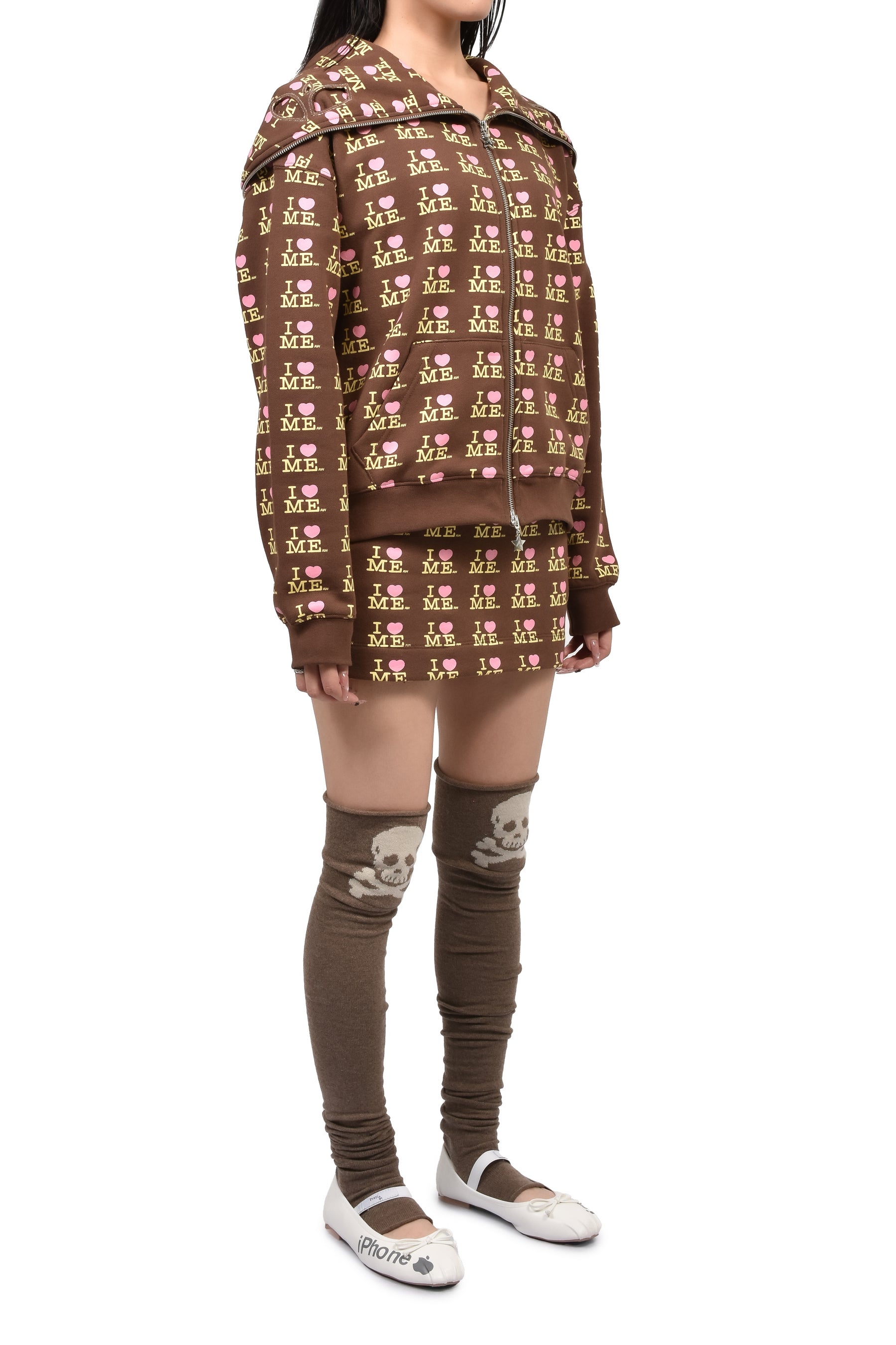 I HEART ME MINI SKIRT / CHOCO