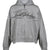 DISTRESSED SCRIPT ZIP-UP HOODIE / GRY