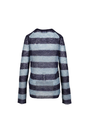 BLUE BOLD PUNK STRIPE KNIT TOP / BLU