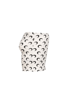 MOON PRINTED JERSEY BUSTIER TOP / OPTICAL WHT