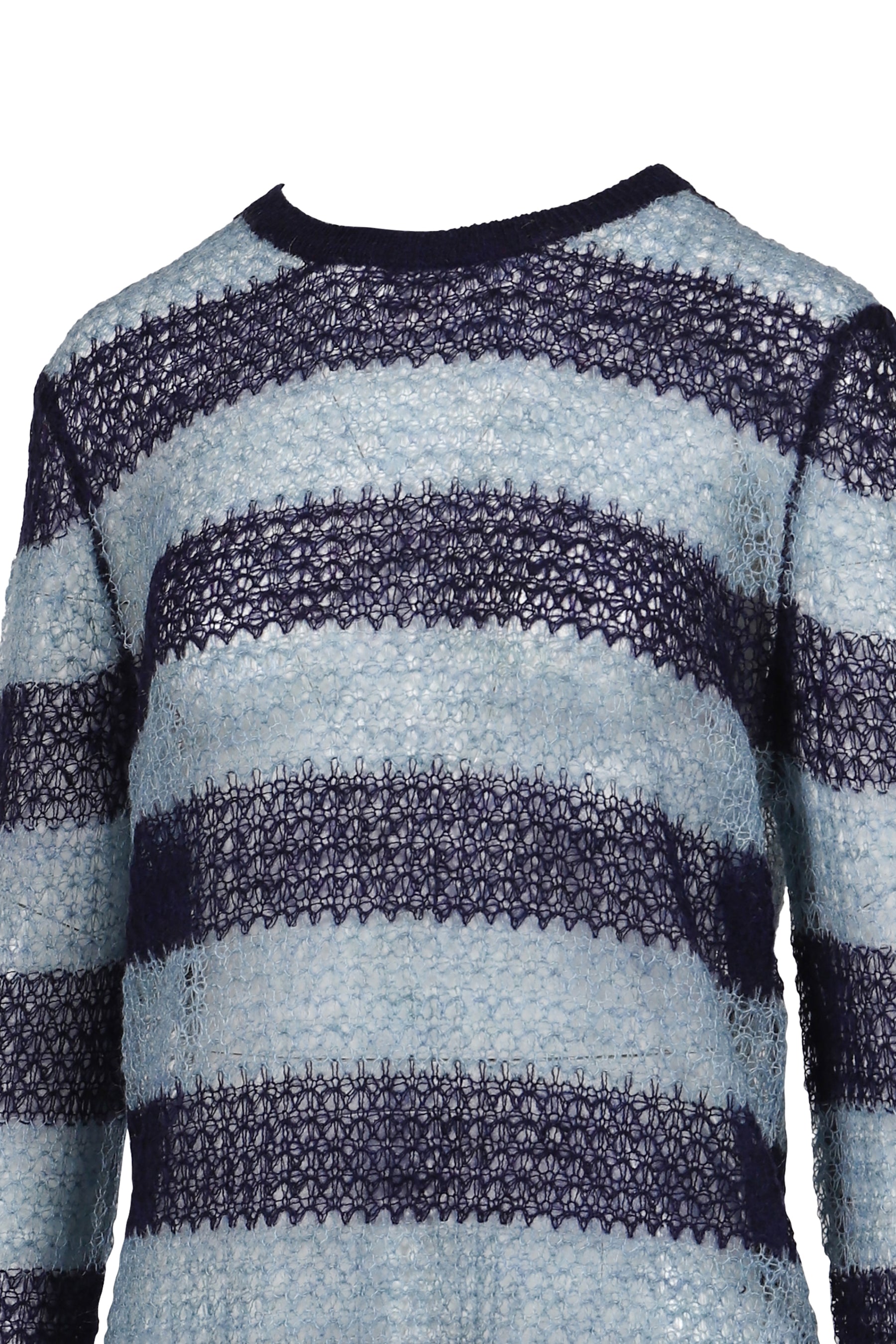 BLUE BOLD PUNK STRIPE KNIT TOP / BLU