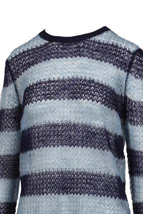BLUE BOLD PUNK STRIPE KNIT TOP / BLU