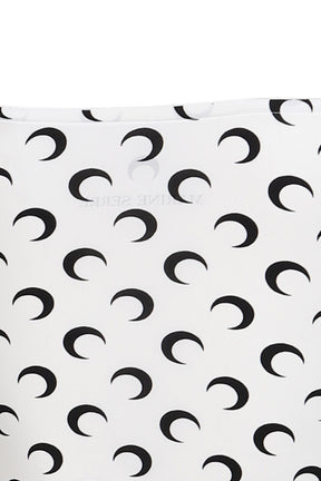 MOON PRINTED JERSEY BUSTIER TOP / OPTICAL WHT