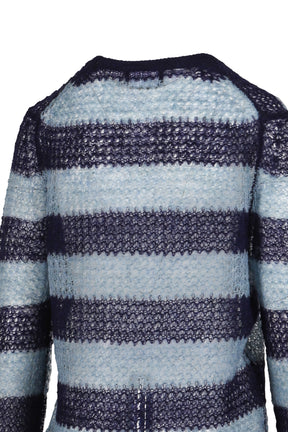 BLUE BOLD PUNK STRIPE KNIT TOP / BLU