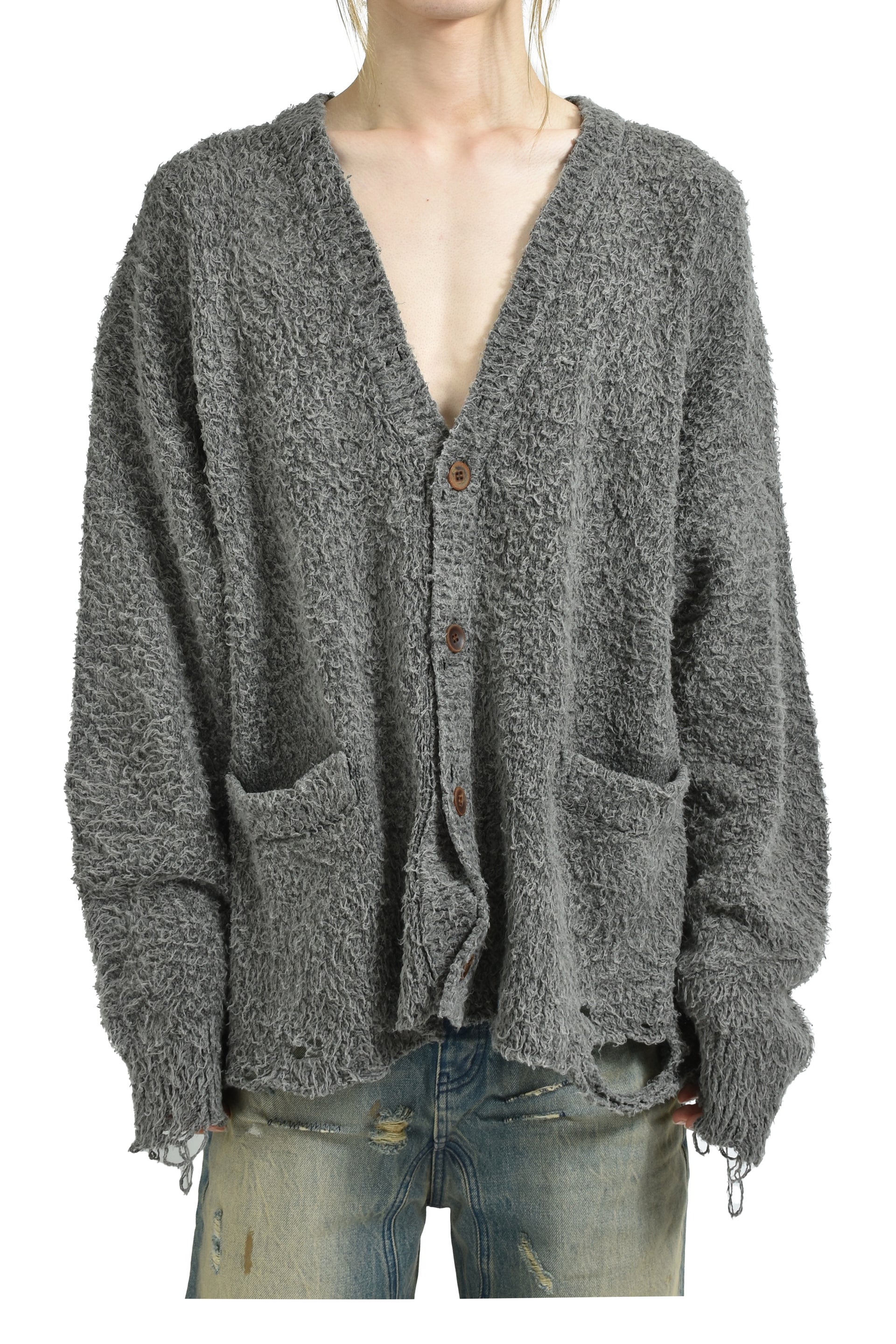 BACKBONE KNIT CARDIGAN / GRY