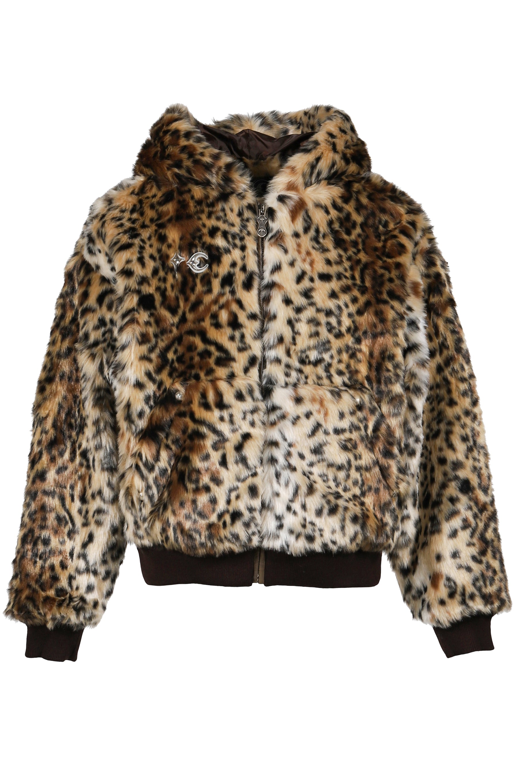 LEOPARD FUR JACKET / YEL/BLK 