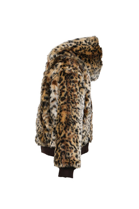 LEOPARD FUR JACKET / YEL/BLK 