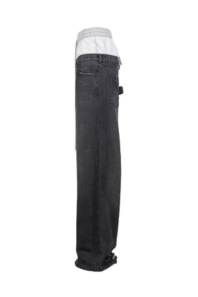 WIDE LEG JEANS / BLK
