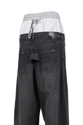WIDE LEG JEANS / BLK