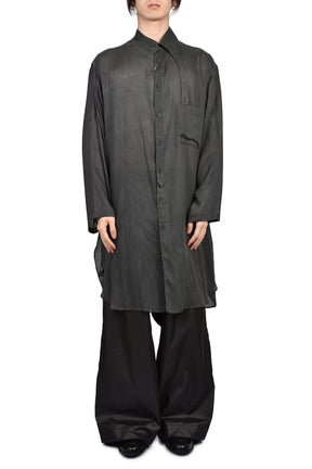 ASYMMETRY COLLAR LONG SHIRT / BLK