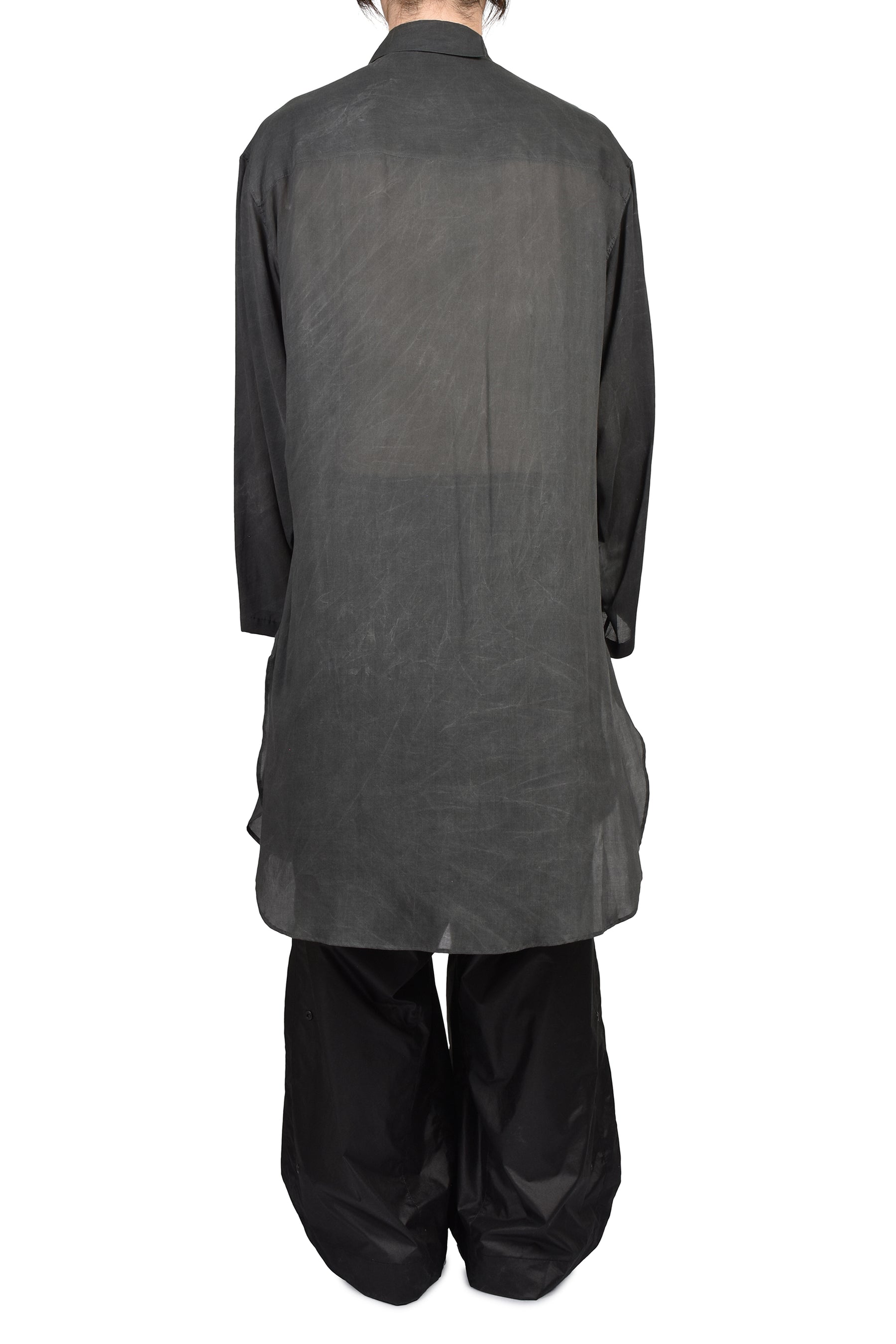 ASYMMETRY COLLAR LONG SHIRT / BLK