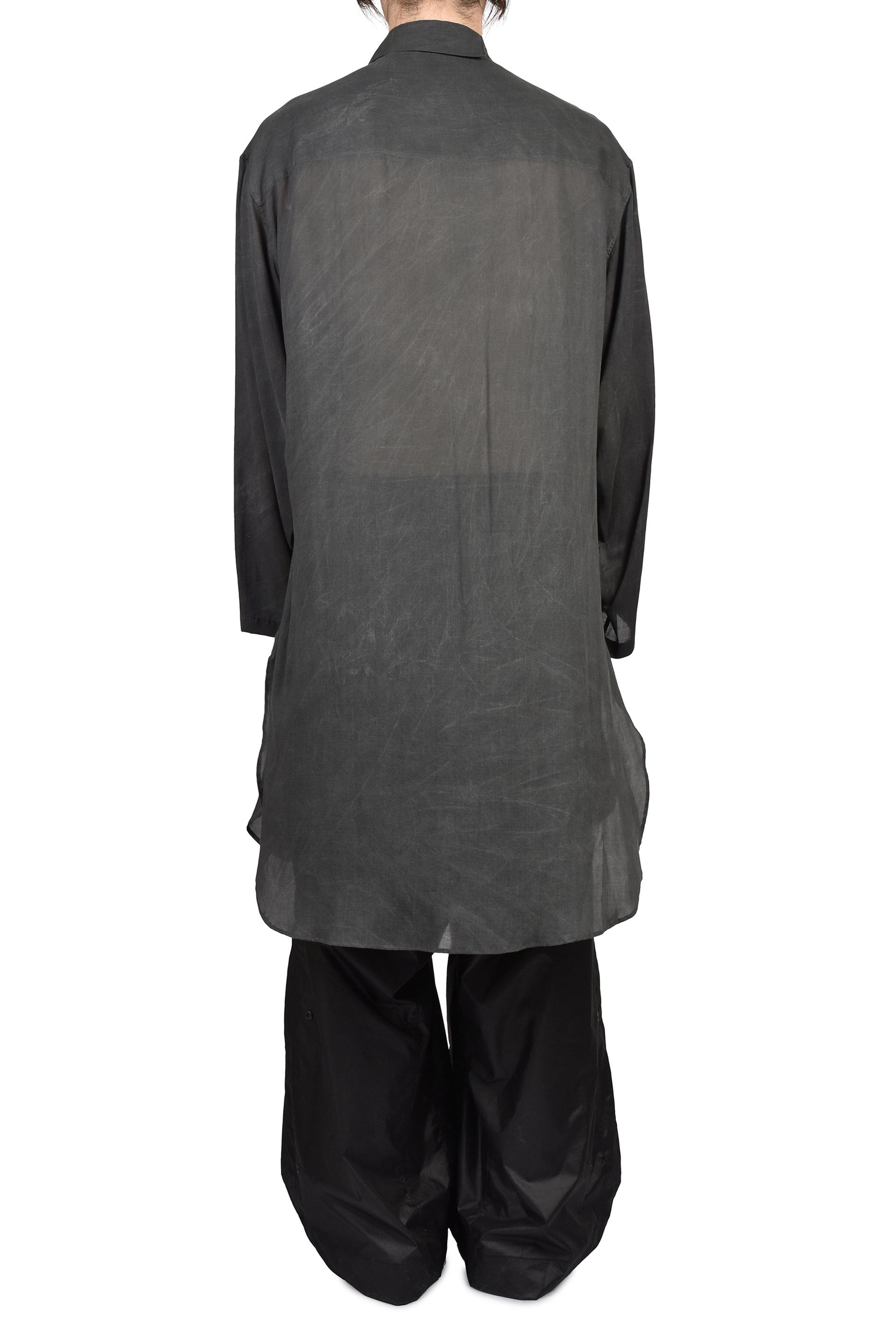 ASYMMETRY COLLAR LONG SHIRT / BLK