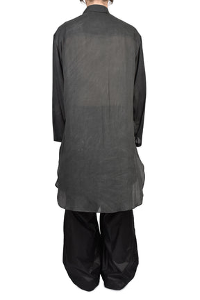 ASYMMETRY COLLAR LONG SHIRT / BLK