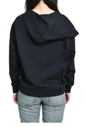 SCARF EMBROIDERED HOODIE / BLK 