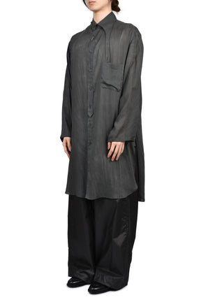 ASYMMETRY COLLAR LONG SHIRT / BLK