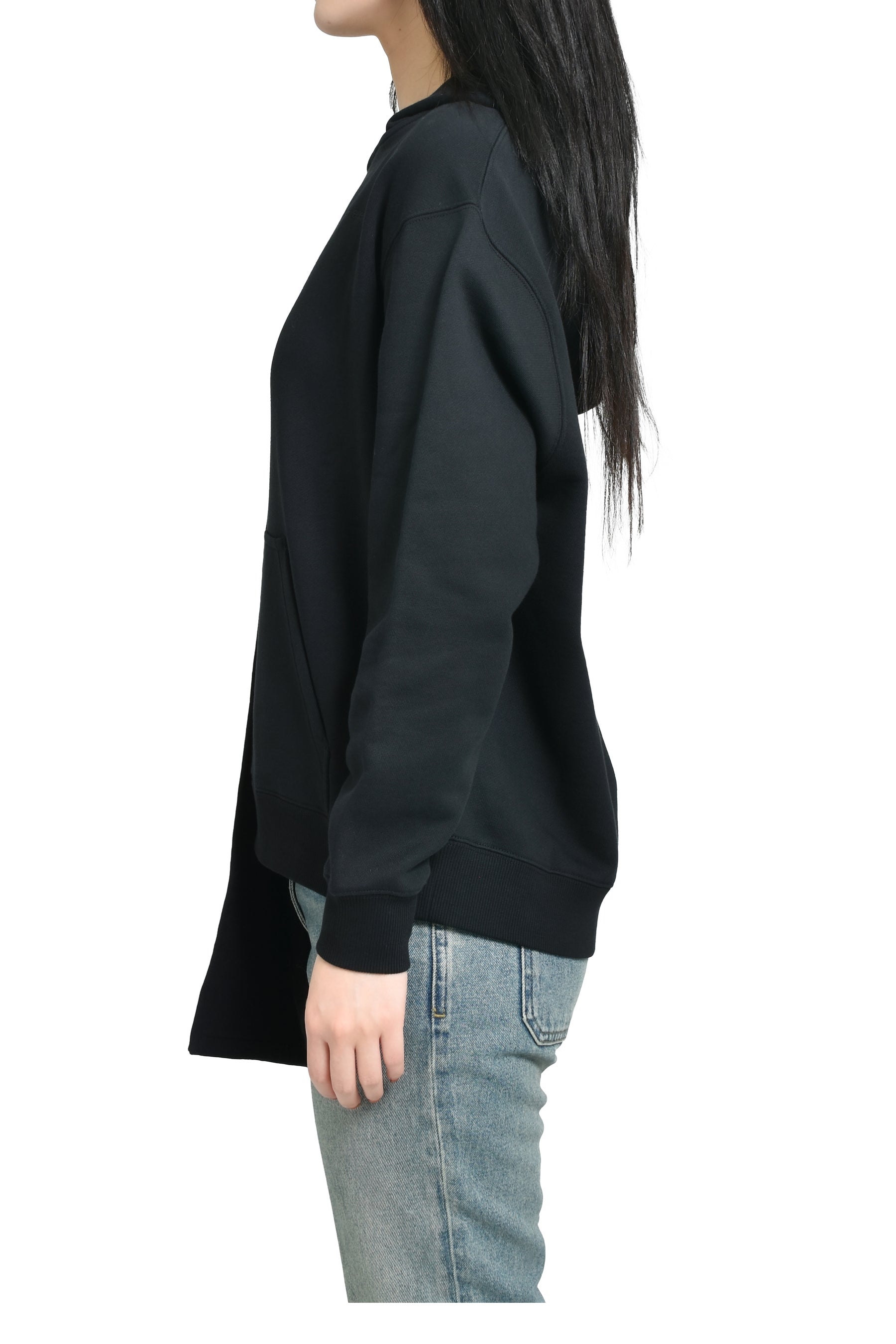 SCARF EMBROIDERED HOODIE / BLK 