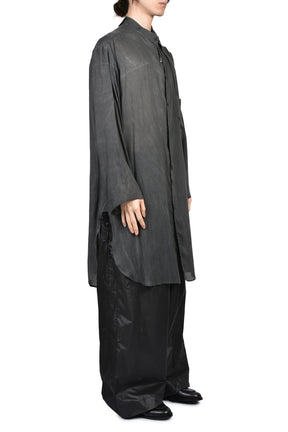 ASYMMETRY COLLAR LONG SHIRT / BLK