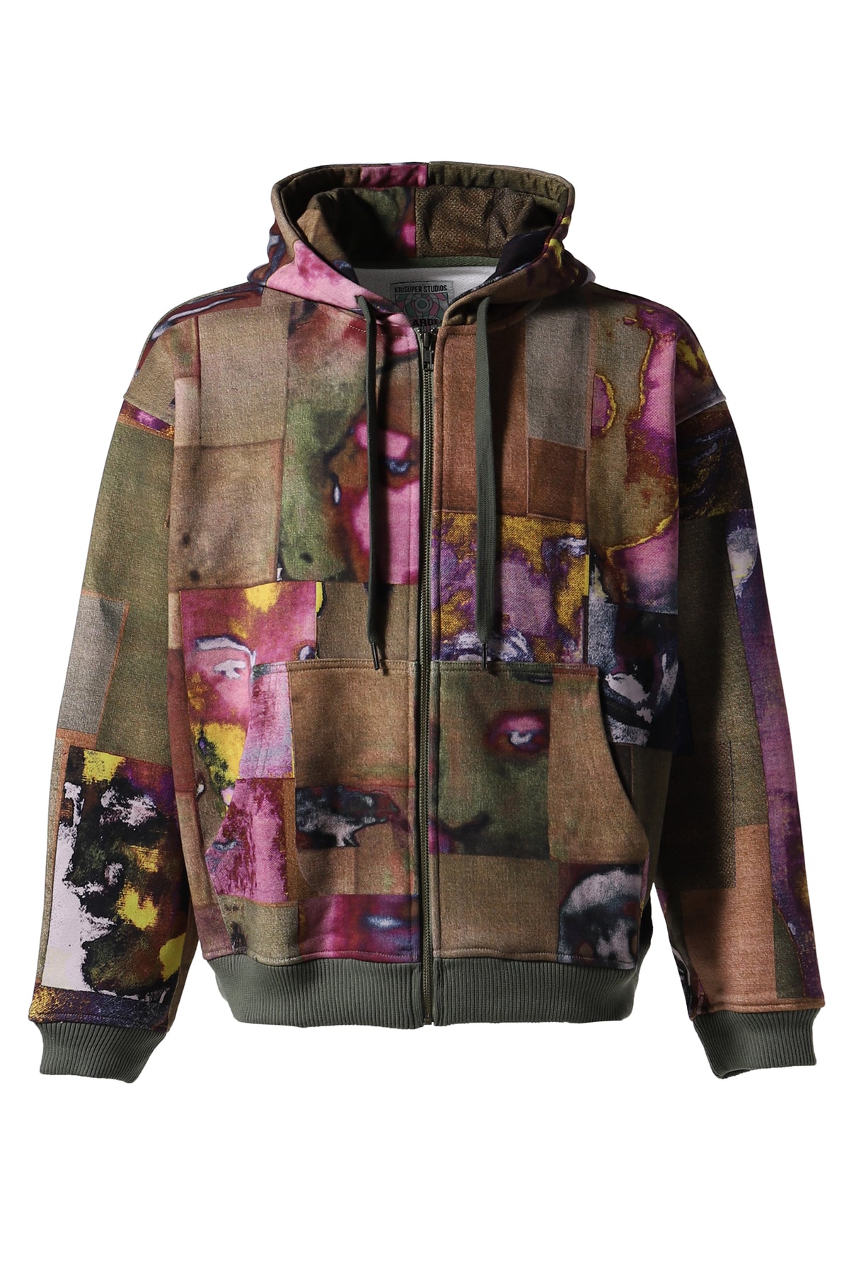 FACE COLLAGE HEAVYWEIGHT ZIP UP HOODIE / MULTI