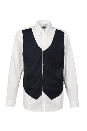 OVERSHIRT WITH VEST / BLUE PINSTRIPE