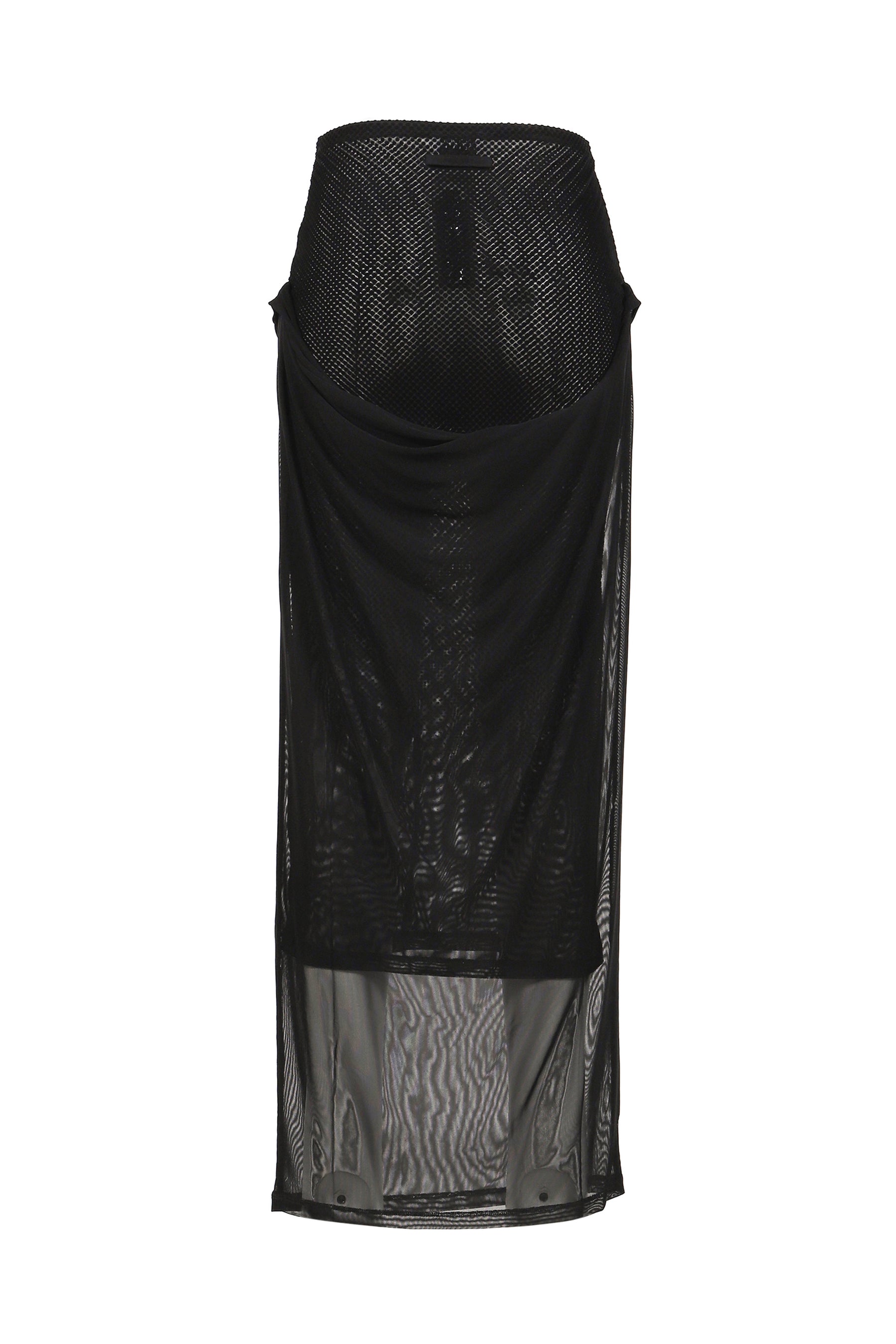 MESH SKIRT DOUBLE LAYER WITH VELVET FLOCK "JEAN PAUL GAULTIER" / BLK
