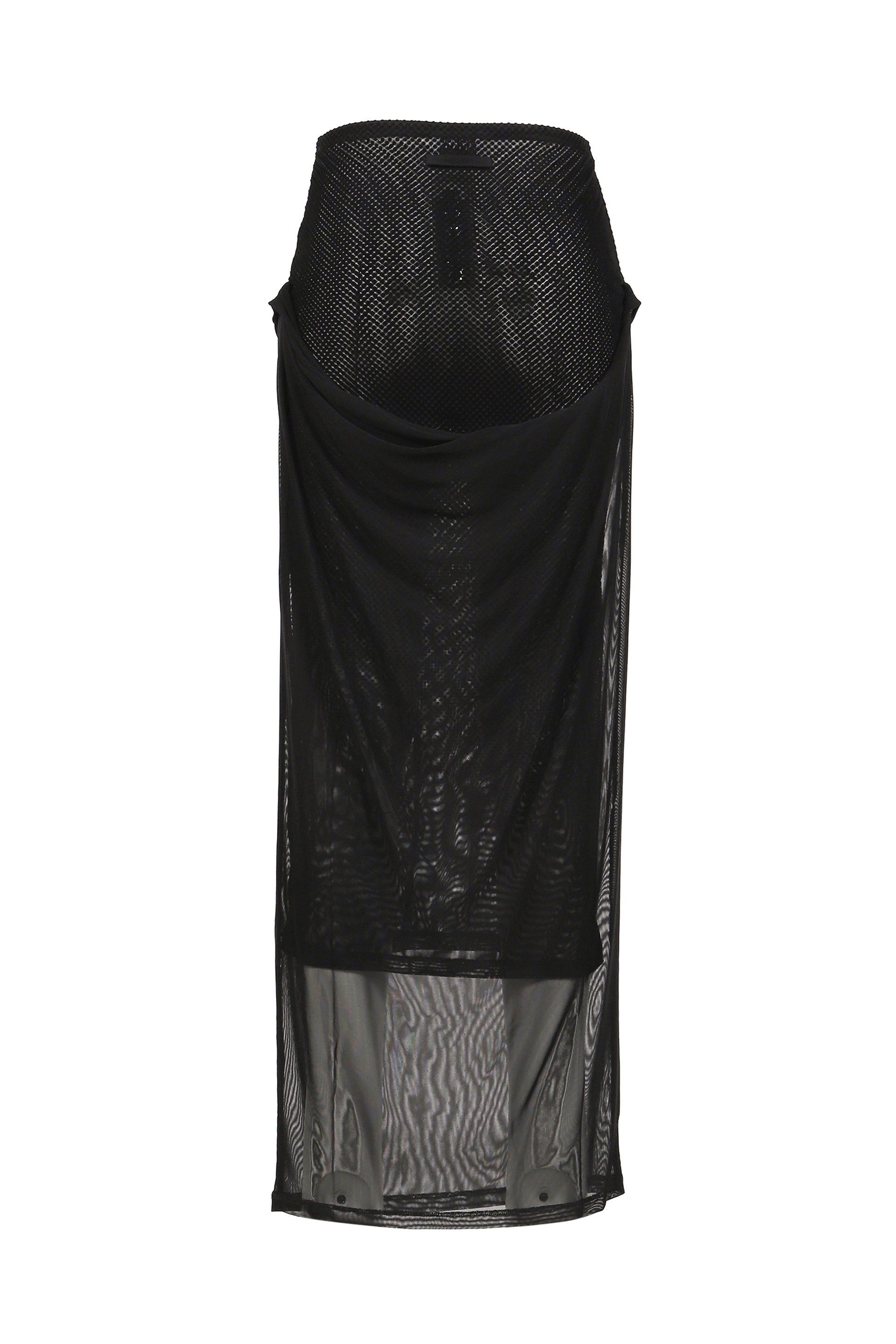 MESH SKIRT DOUBLE LAYER WITH VELVET FLOCK "JEAN PAUL GAULTIER" / BLK