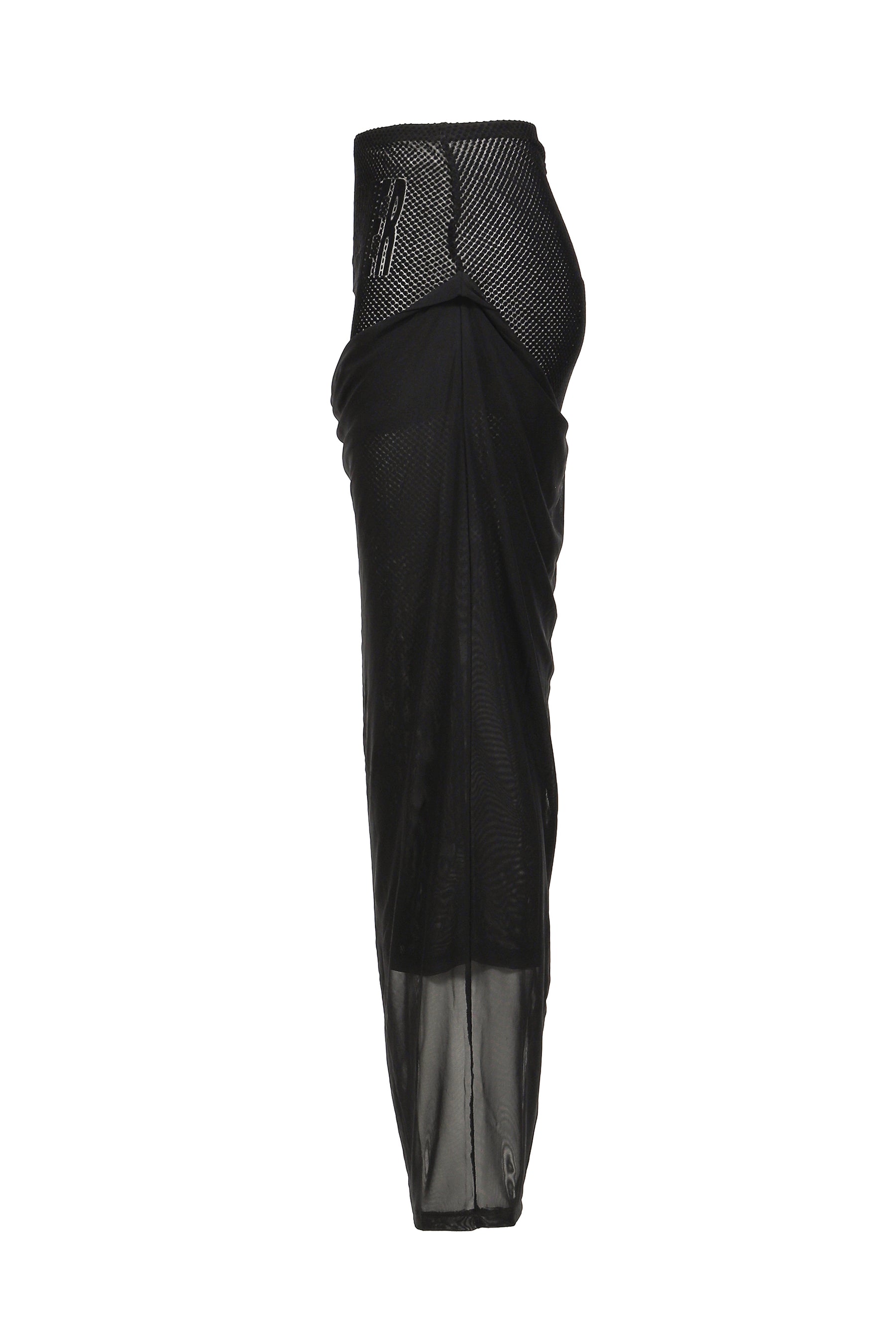 MESH SKIRT DOUBLE LAYER WITH VELVET FLOCK "JEAN PAUL GAULTIER" / BLK