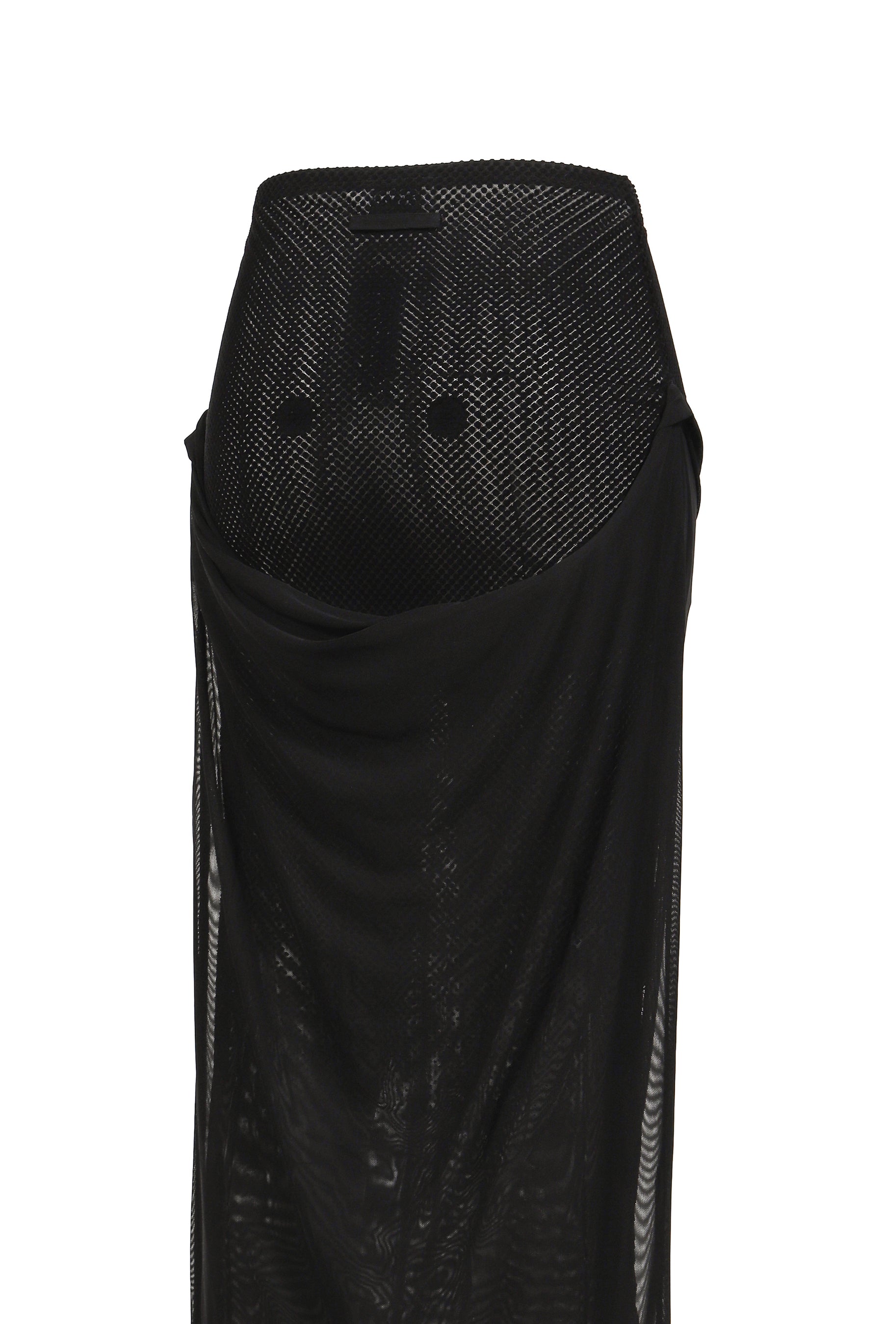 MESH SKIRT DOUBLE LAYER WITH VELVET FLOCK "JEAN PAUL GAULTIER" / BLK