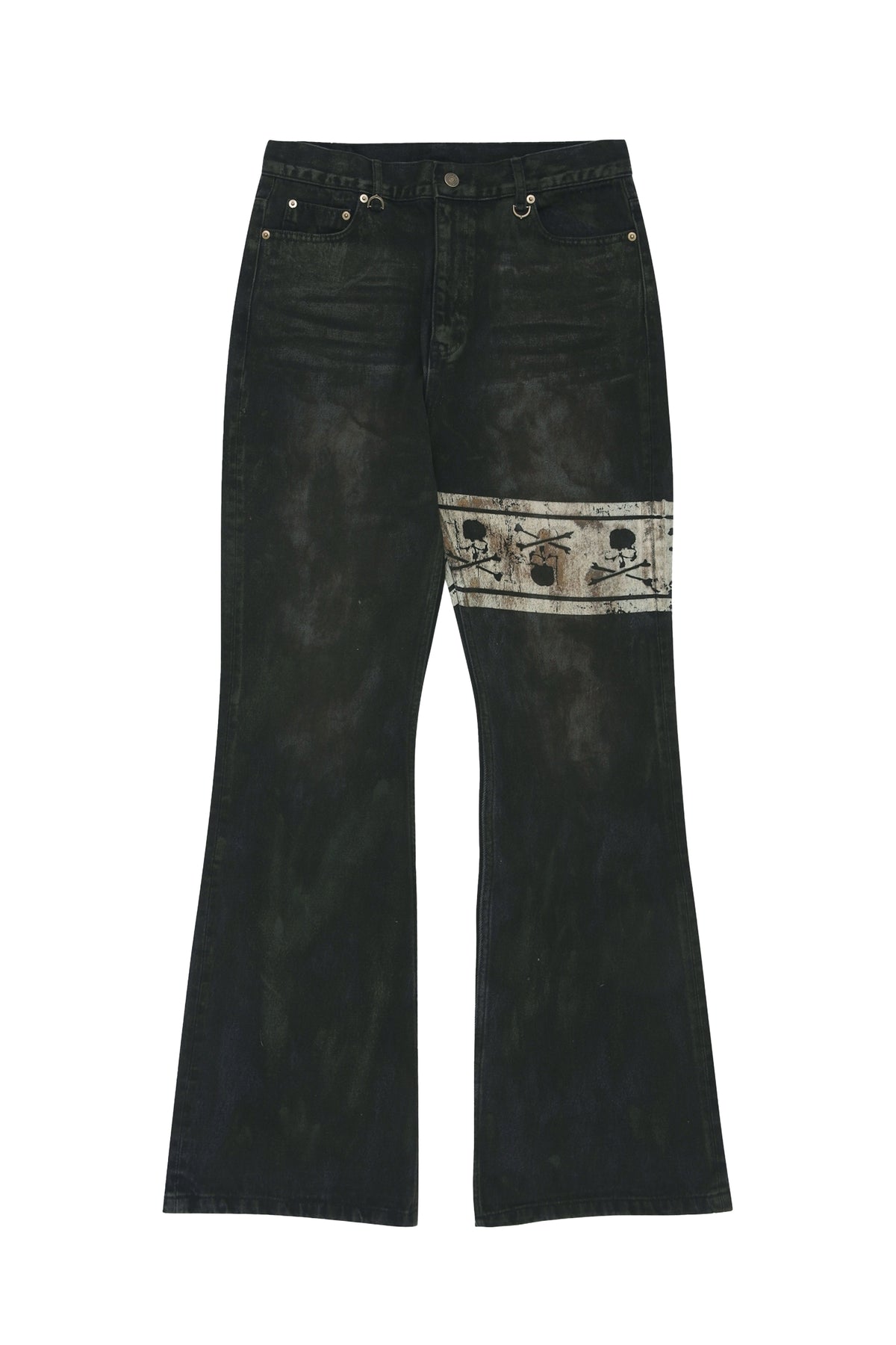 FLARED DENIM PANTS / BLK