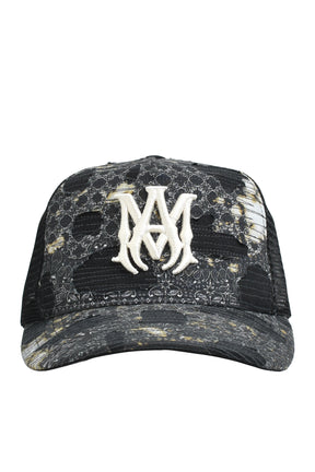 BANDANA REPAIR TRUCKER HAT / BLK 