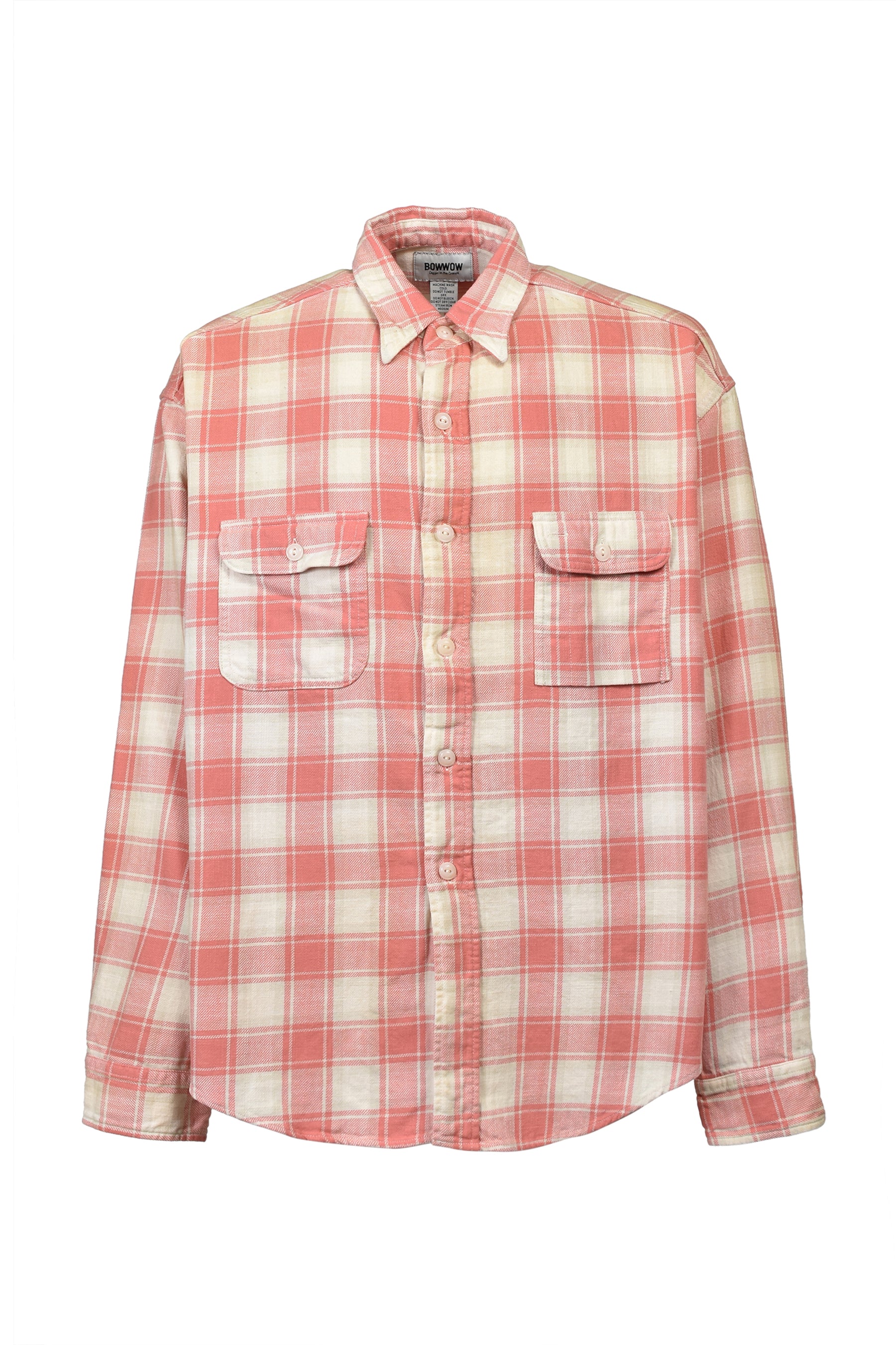 REPAIRED CIG POCKET SHIRT / PINK/O.WHITE/GRY
