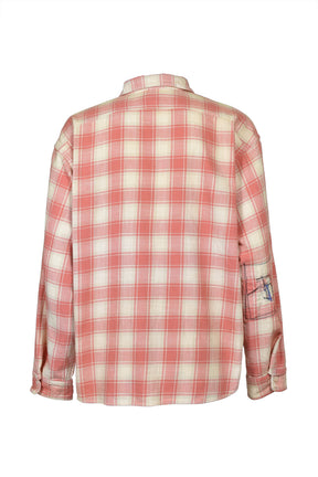 REPAIRED CIG POCKET SHIRT / PINK/O.WHITE/GRY