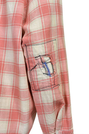 REPAIRED CIG POCKET SHIRT / PINK/O.WHITE/GRY