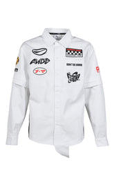LAYERED PIT CREW BUTTON DOWN (EXCLUSIVE) / WHT