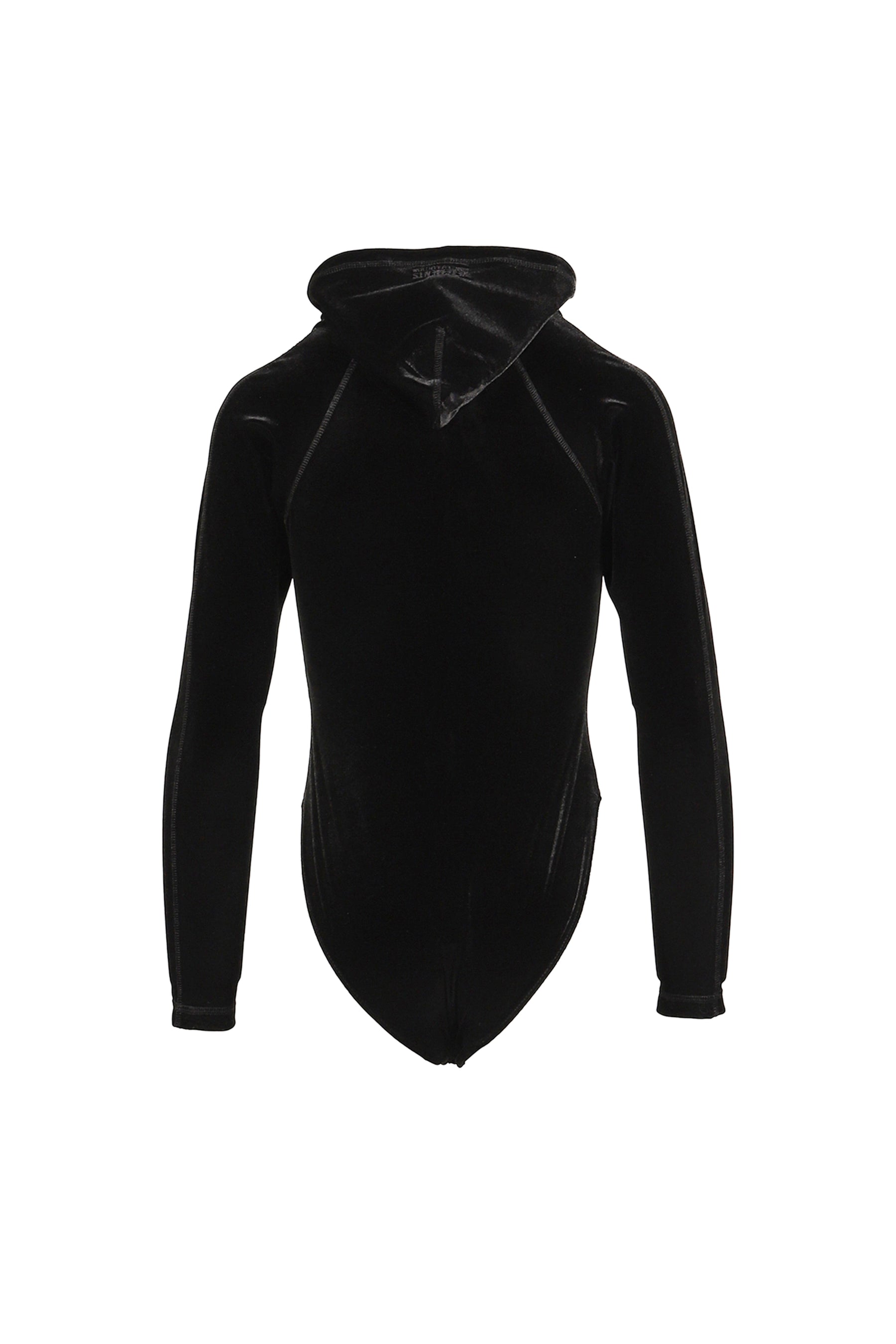 VELVET HOODED BODY / BLK