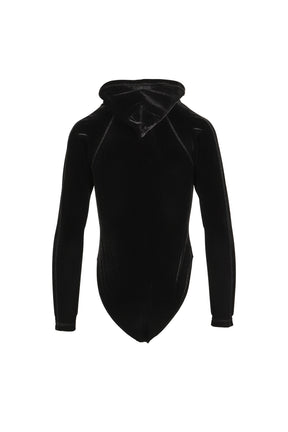 VELVET HOODED BODY / BLK