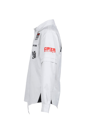 LAYERED PIT CREW BUTTON DOWN (EXCLUSIVE) / WHT