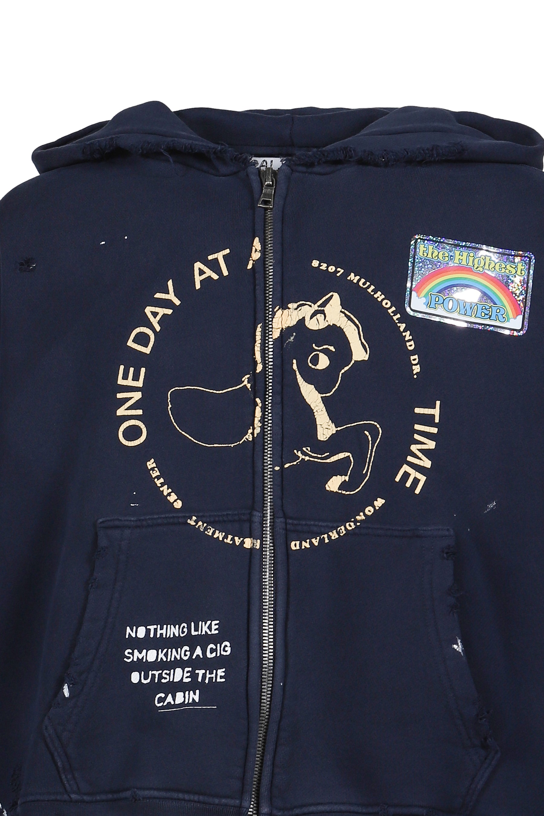 TREATMENT CENTER ZIP HOODED SWEATSHIRT / NVY